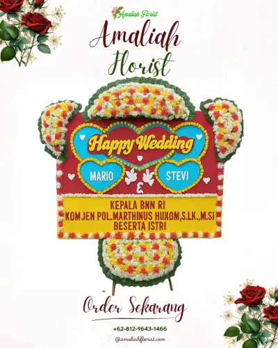 Karangan Papan Bunga Pernikahan di Patalan